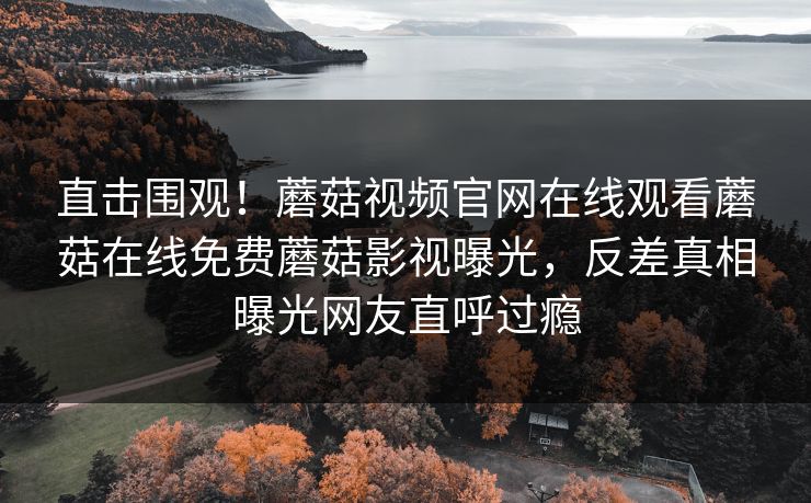 直击围观！蘑菇视频官网在线观看蘑菇在线免费蘑菇影视曝光，反差真相曝光网友直呼过瘾