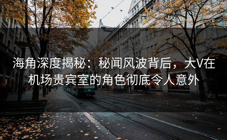 海角深度揭秘：秘闻风波背后，大V在机场贵宾室的角色彻底令人意外